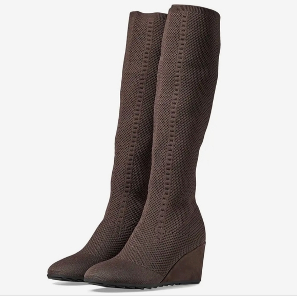 Eileen Fisher Kasana Knit Brown Boots sz 7 - Picture 1 of 15